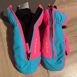 Kids' Pink and Blue Mittens